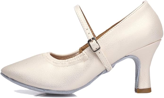 Women's Leather Latin Dancing Shoes Tango Waltz Samba Salsa Rumba A42D