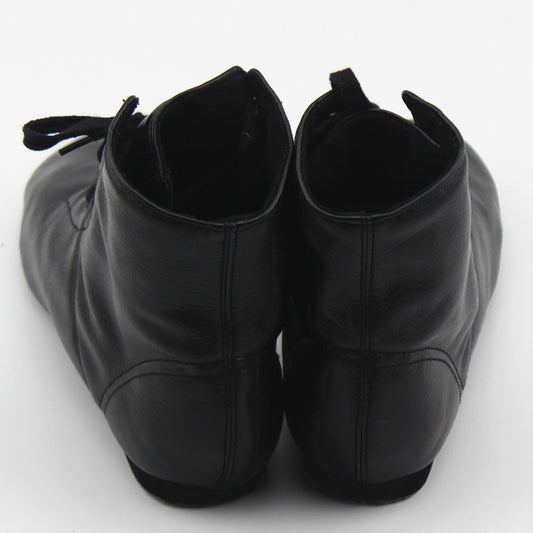 Flexible split-sole black dance shoes for jazz practice and stage performance