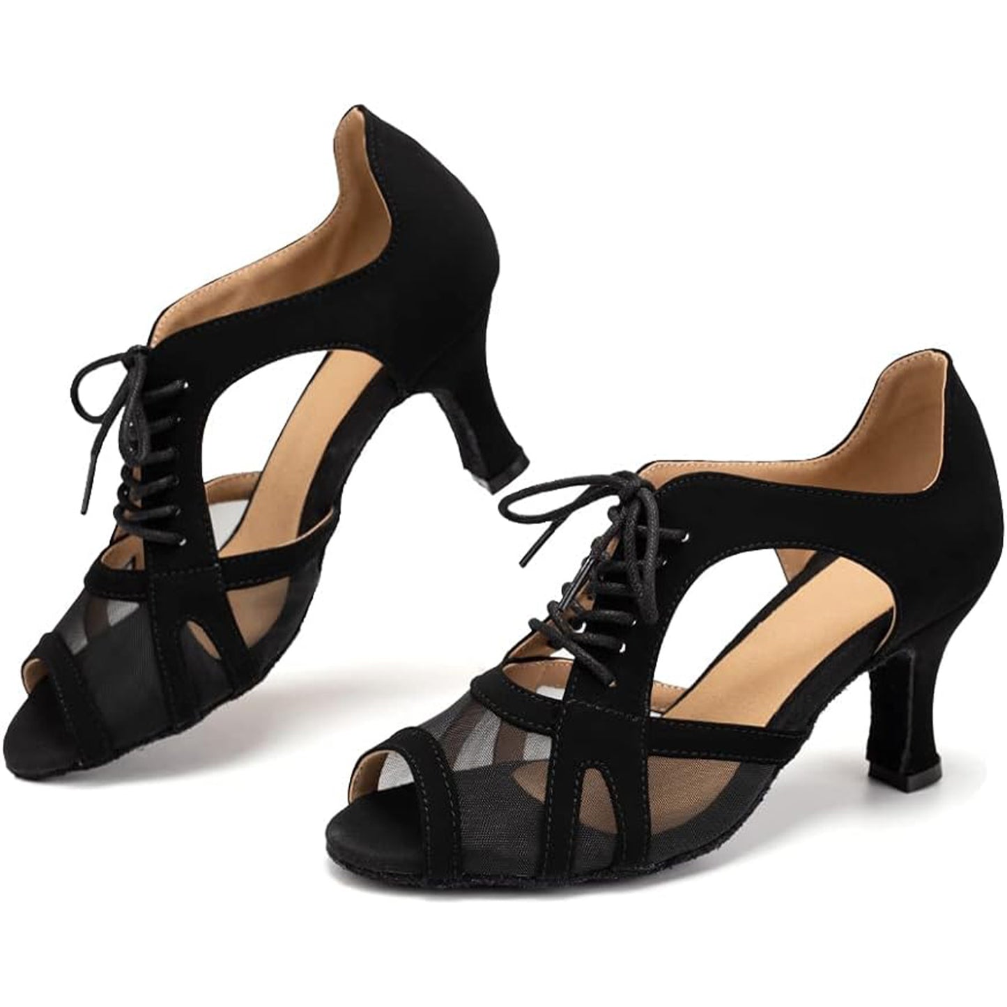 Women's Latin Dance Shoes Salsa Tango Open Toe Practice Performance Dancing Shoes Model A46D