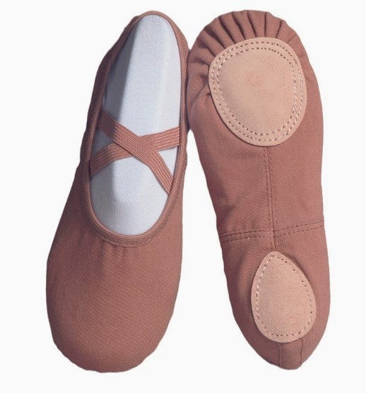 Soft split-sole ballet dance practice shoes for adults and beginners