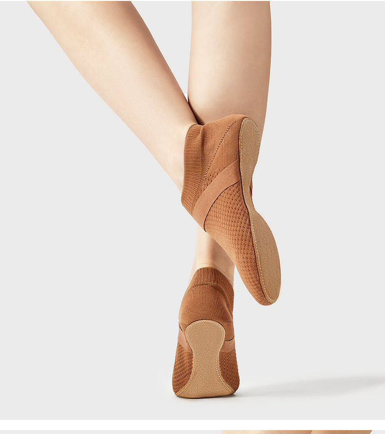 Flexible Knit Jazz Dance Slippers for Women, Indoor Practice Shoes JZ-F-002