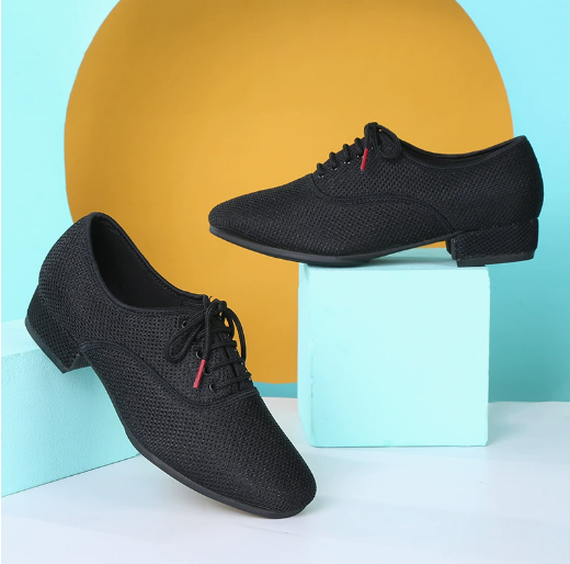 Men's Mesh Modern Dance Shoes Breathable Soft Suede &Rubber Sole for Latin Ballroom Social Dancing Model M09