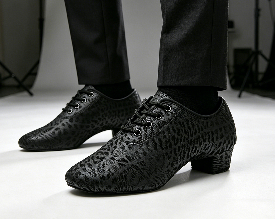 Men's Microfiber Latin Dance Shoes Professional Soft-Soled Teacher Shoes Cha-Cha Samba Practice Shoes Model M10