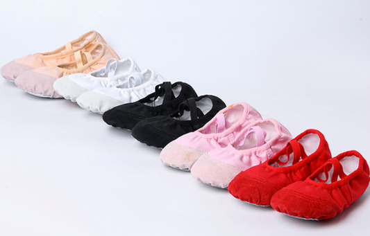 Adult & Kids Ballet Dance Shoes Canvas Split Sole Dance Training Slippers Model B02