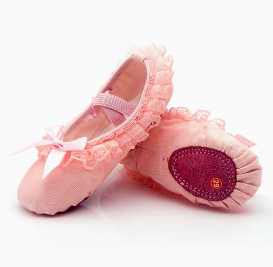 Soft split sole ballet slippers for kids dance practice