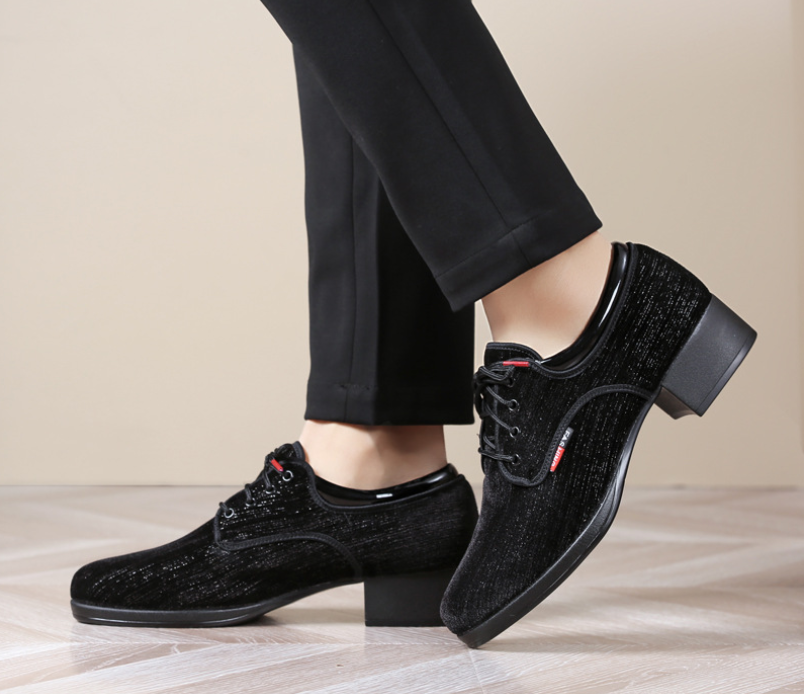 Men's Modern Ballroom Dance Shoes Outdoor Soft Sole Dancing Shoes for Jitterbug 3.5cm Heel Model M22
