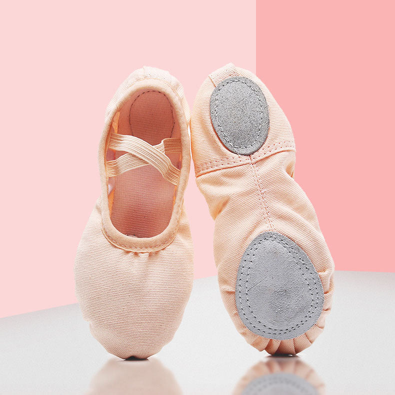 lightweight ballet practice shoes pink top view