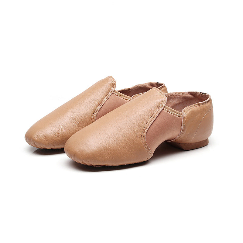 split suede sole ballet dance shoes bottom view