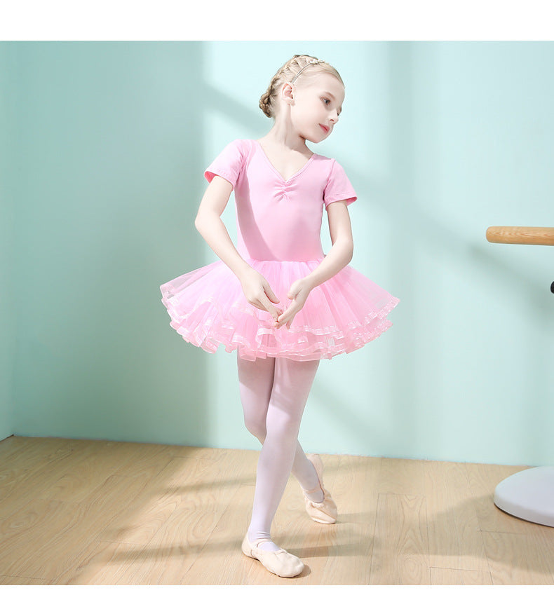 Toddler Girls Ballet Tutu Dress, Multi-Color Bow Back Tulle Dance Leotard