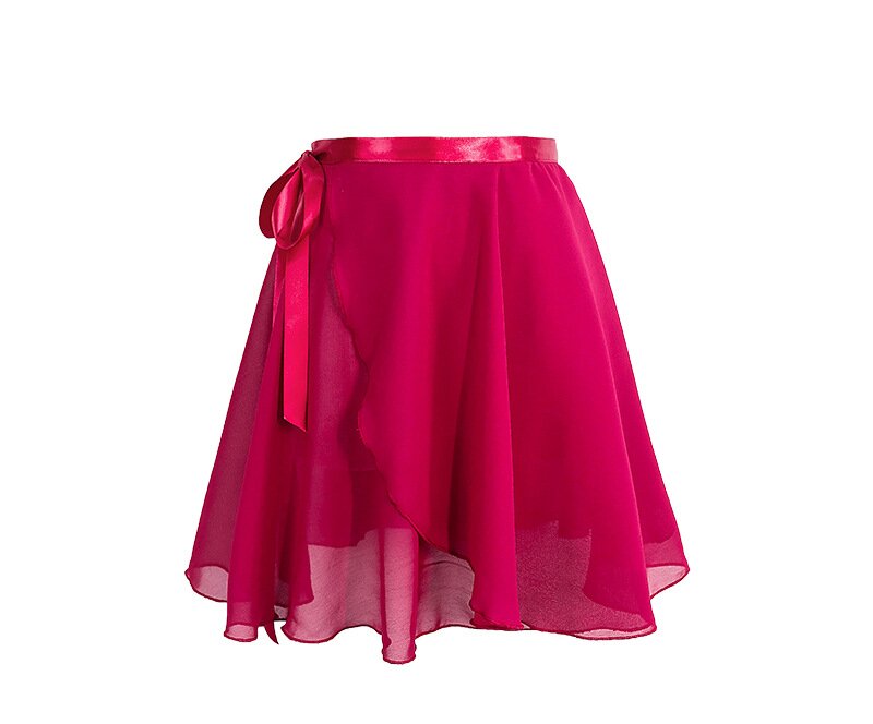 Red Chiffon Ballet Wrap Skirt, Vibrant Sheer Wrap Skirt for Stage Performances & Dance Competitions