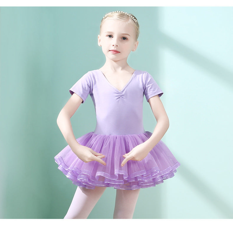 Kids Ballet Tutu Dress for Girls, Soft Stretchy Dancewear for Dance Class, Recital & Performance