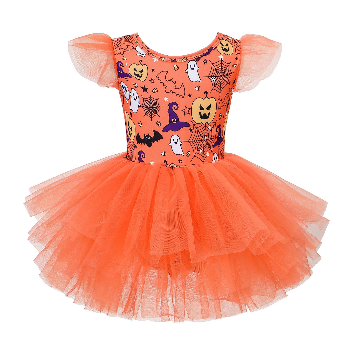 Girls purple Gold Star Ballet Tutu Dress, Ruffle Sleeve Dance Leotard for Toddler