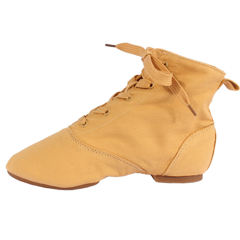 Women's canvas high-top jazz dance boots for training