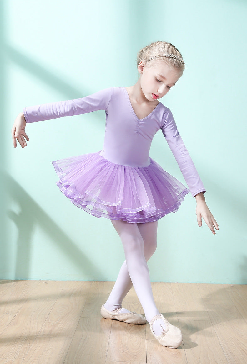Girls Bow Back Ballet Tutu Dress, Tulle Dance Leotard for Kids
