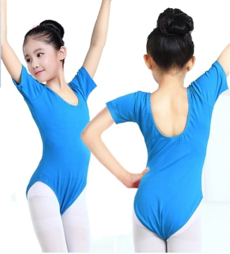 Girls Ballet Dance Leotards, Short Sleeve Kids Gymnastics Leotard for Toddler, 5 Colors Soft Breathable Dance Outfit for Training, Recital, Daily Wear