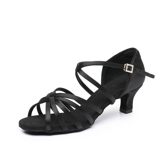 Women’s Latin dance shoes with suede sole for practice and performance