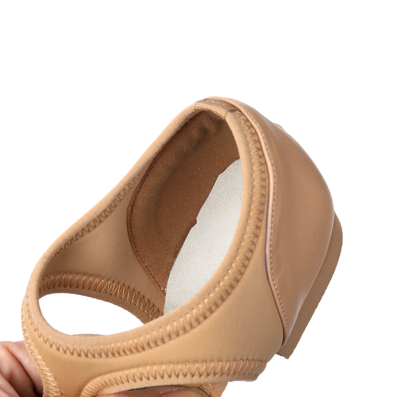Women's Split-Sole Jazz Dance Teacher Shoes - Leather & Elastic Slip-On with Low Heel JZ-M-08