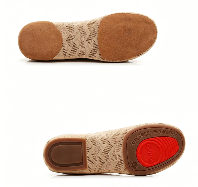 Women's breathable knit dance shoes with split sole