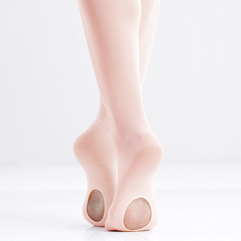 Pink Convertible Ballet Tights, Ultra-Soft Stretchy 2-in-1 Dance Tights for Girls & Women Dance Practice