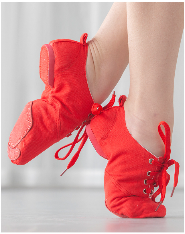 Canvas Lace-Up Jazz Dance Shoes | Split Suede Sole for Women Men Kids, Non-Slip Practice Ballet Sneakers JZ-M-10