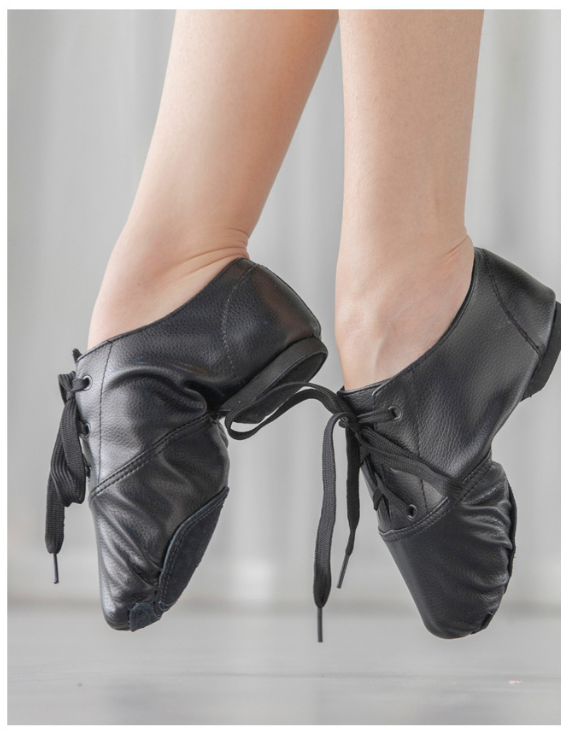 Unisex low-heel jazz dance shoes with split suede sole