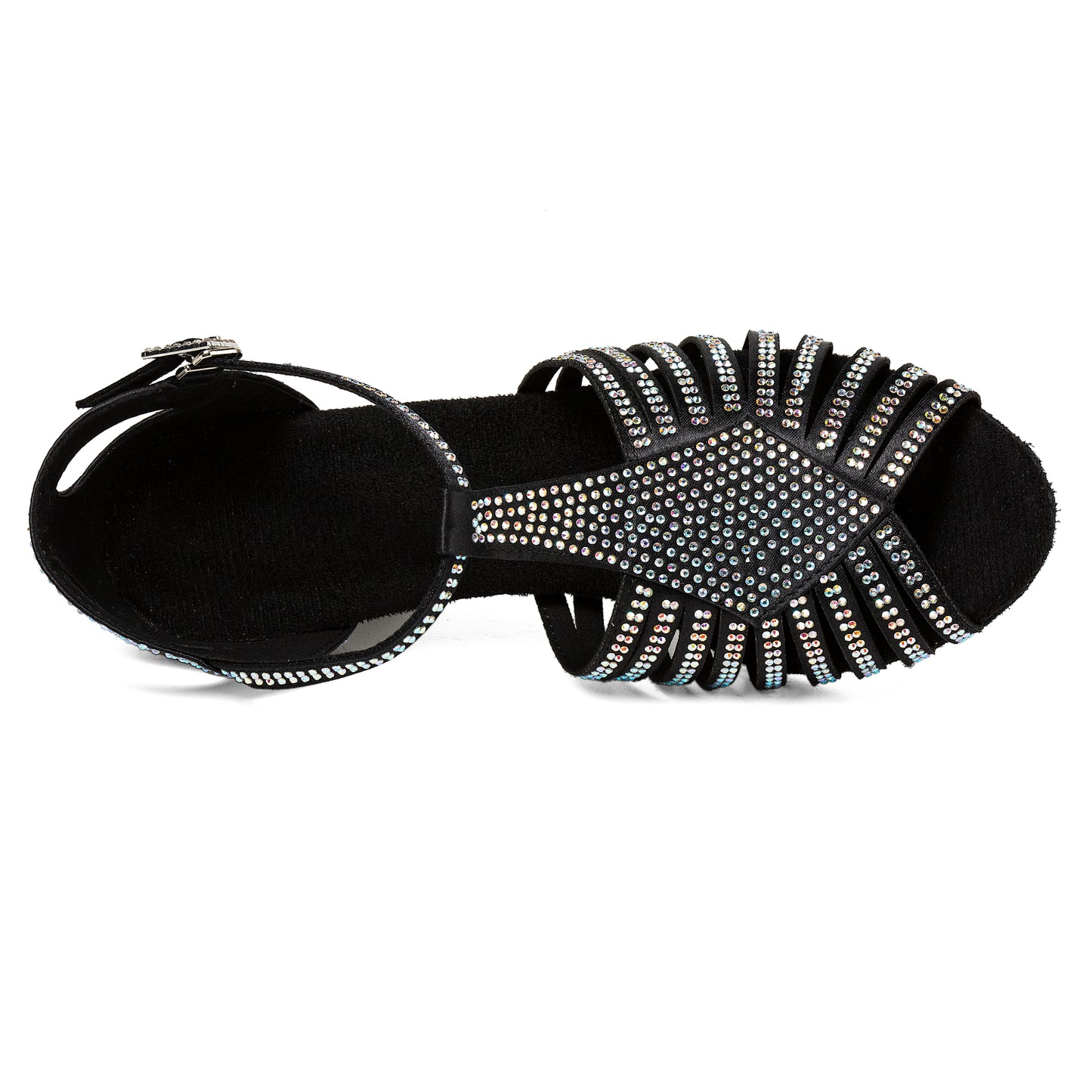 Women's Latin Dance Shoes Rhinestone High Heel Open Toe Professional Ballroom Salsa Tango Performance Shoes Model AZ901