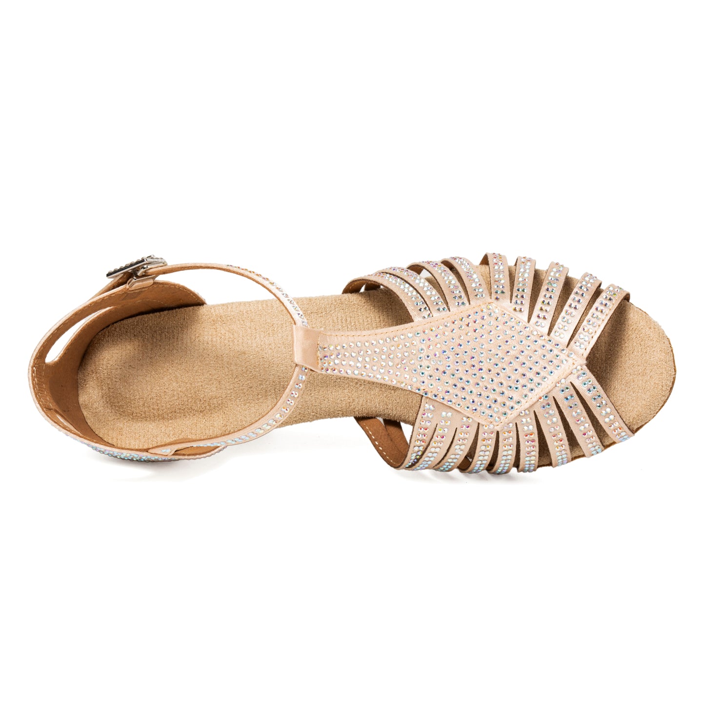 Women's Latin Dance Shoes Rhinestone High Heel Open Toe Professional Ballroom Salsa Tango Performance Shoes Model AZ901