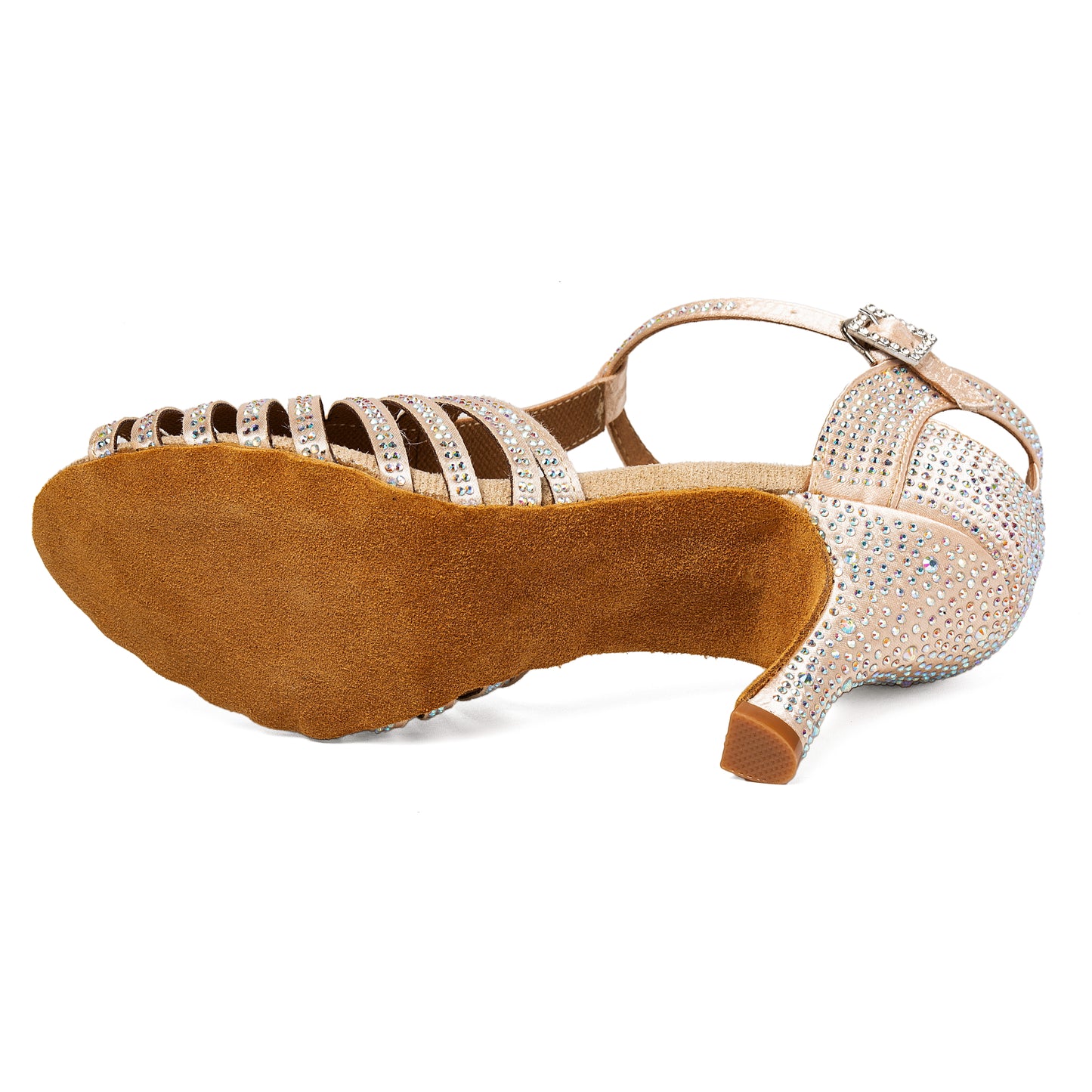 Women's Latin Dance Shoes Rhinestone High Heel Open Toe Professional Ballroom Salsa Tango Performance Shoes Model AZ901