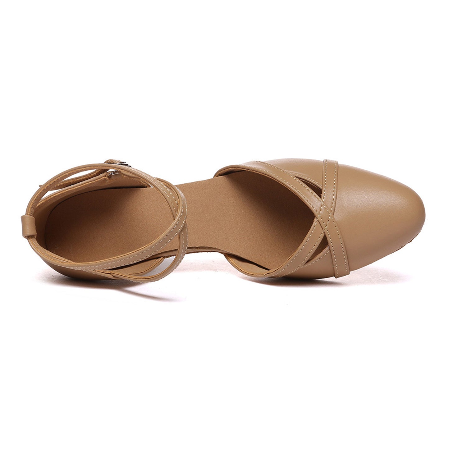 Women’s Latin Dance Shoes Leather Closed Toe Salsa Tango Ballroom Practice Performance Shoes Model A54G