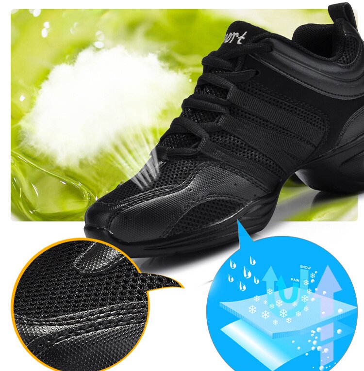 Women's Breathable Mesh Dance Sneakers with Air Cushion Sole, Non-Slip Jazz & Aerobic Shoes JZ-M-03