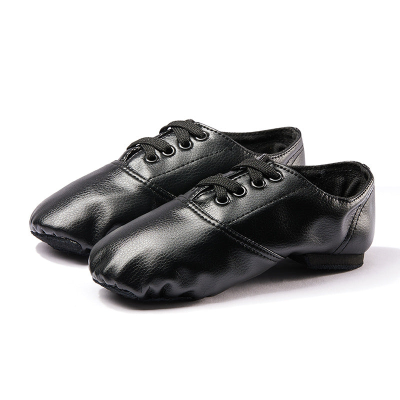 Comfortable lace-up jazz shoes for dance class and performance