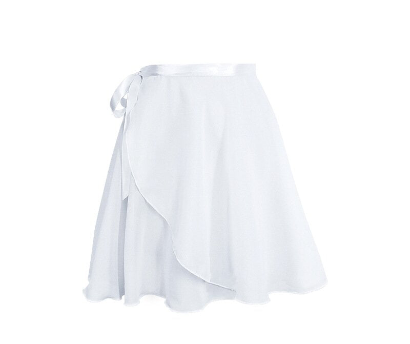 White Sheer Chiffon Ballet Skirt, Elegant Wrap Skirt for Ballet Auditions & Dance Recitals