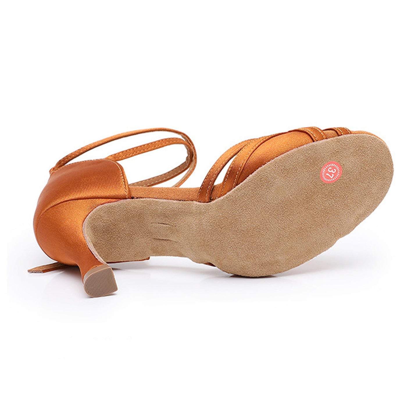 Women's Satin Latin Dance Shoes Open-Toe Salsa Tango Ballroom Practice Dancing Shoes Model A53G