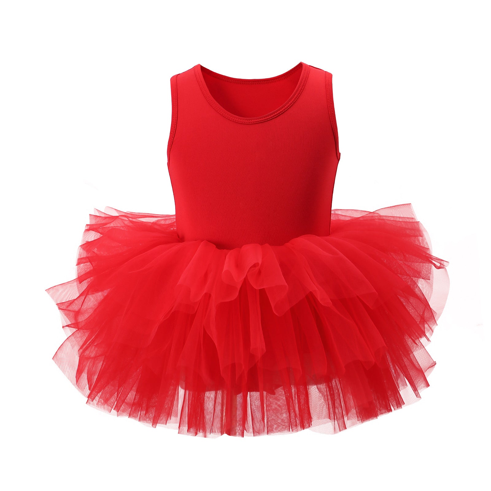 Girls Sleeveless Ballet Leotard with Tutu Skirt, Layered Tulle Dance Dress for Toddler