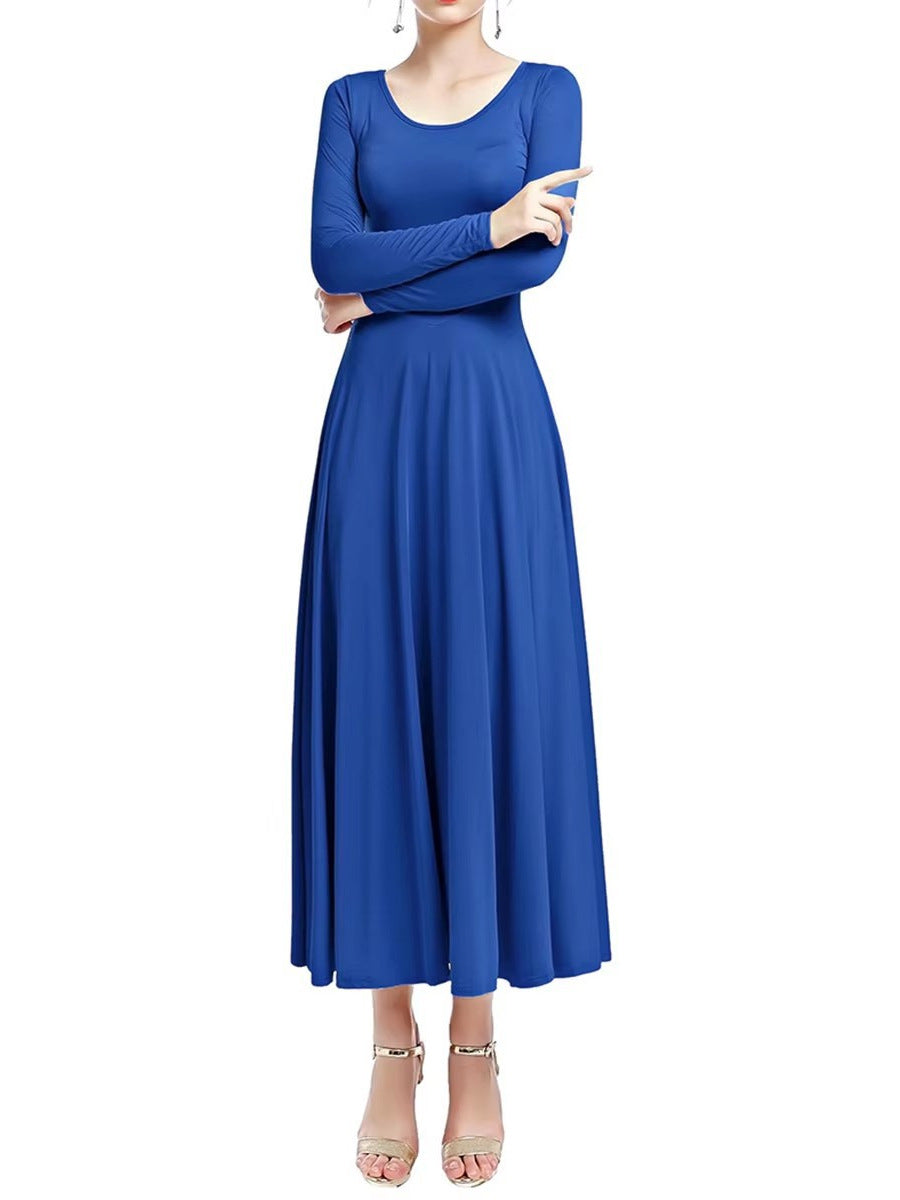 Women's Modest Praise Dance Gown | Long Sleeve Church Choir Dress Praise-LS-P101