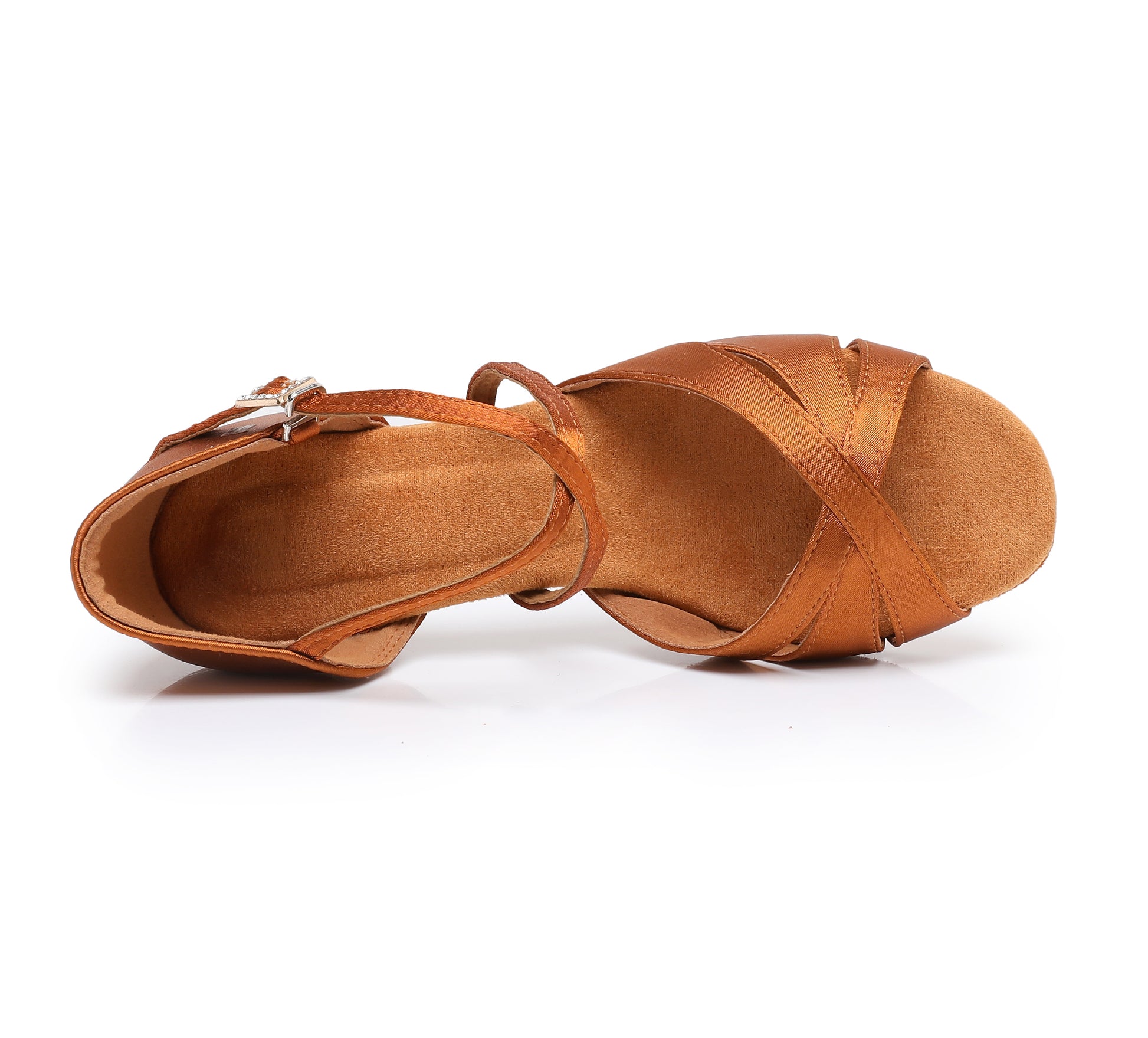 Women's Beginner Latin Practice Dance Shoes, Comfortable Mid Heel, Strappy Ballroom Dance Shoes