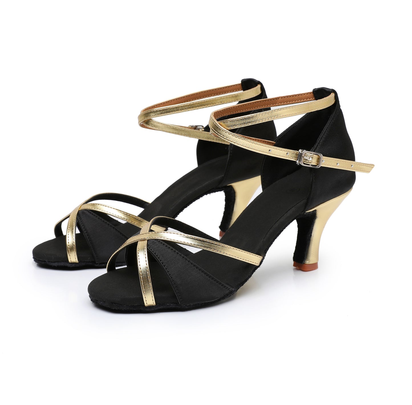 Latin Dance Shoes for Women Ballroom Salsa Tango Dance Heels with Ankle Strap Model A07