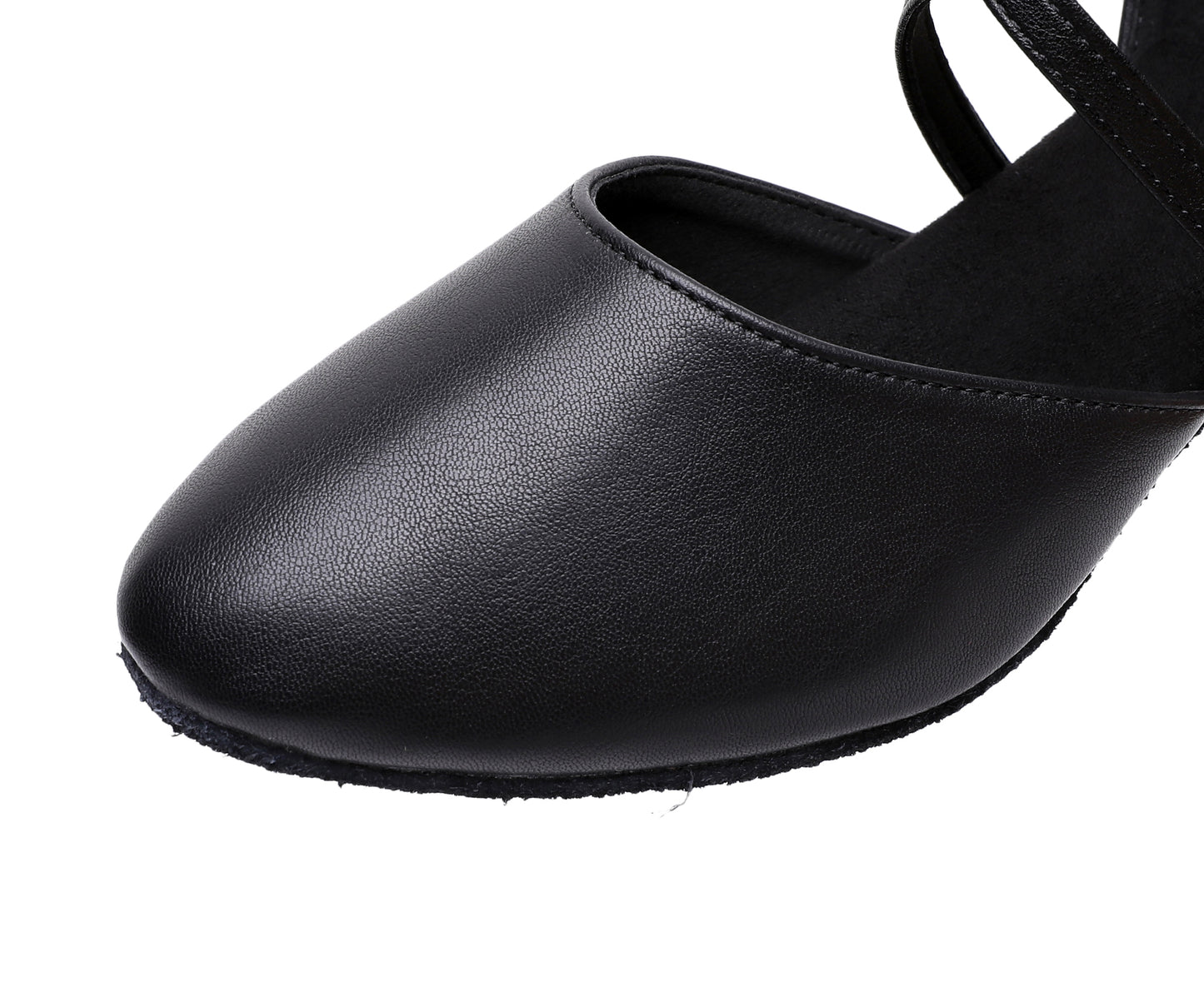 Elegant Black Leather Latin & Modern Ballroom Dance Shoes for Women, Practice & Performance Footwear