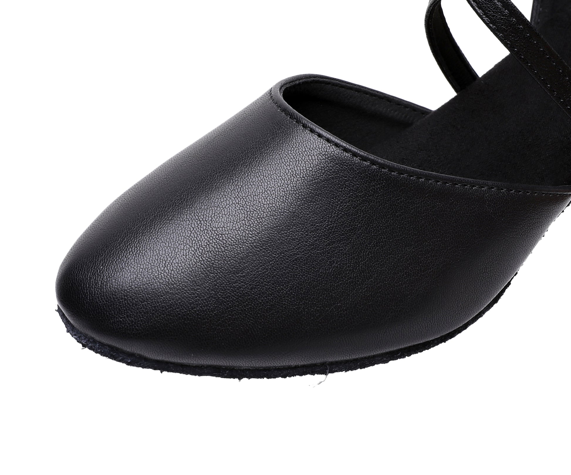 Elegant Black Leather Latin & Modern Ballroom Dance Shoes for Women, Practice & Performance Footwear