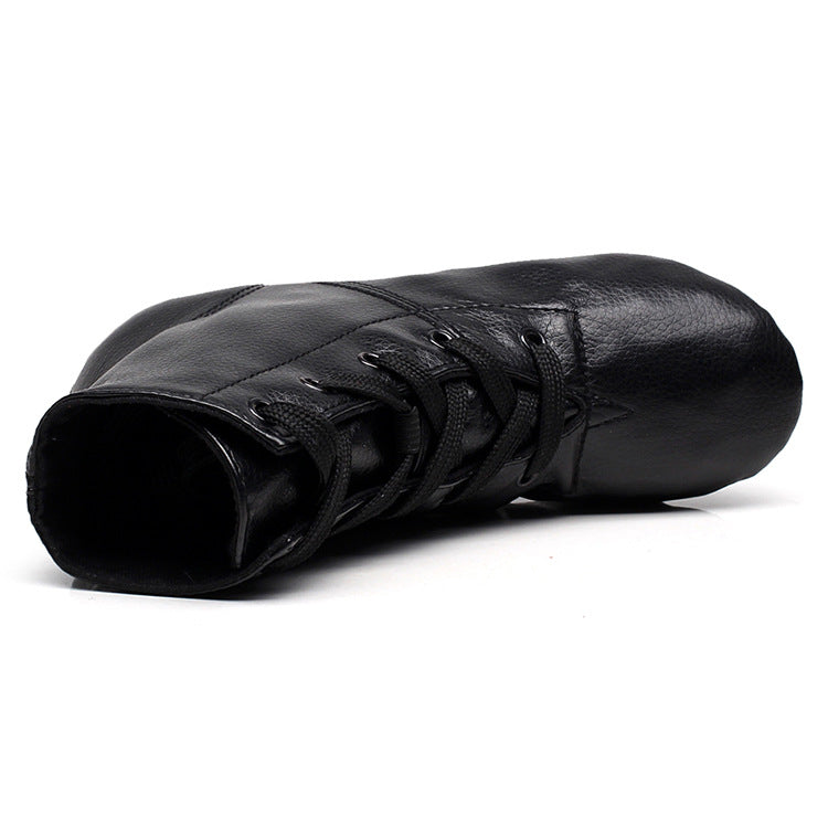 Unisex black high-top dance shoes, suitable for kids and adult dancers