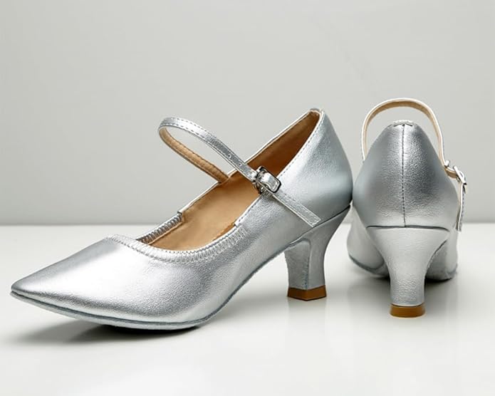 Women's Leather Latin Dancing Shoes Tango Waltz Samba Salsa Rumba A42D