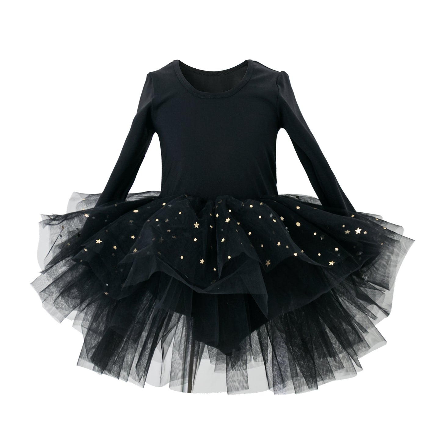 Kids Long Sleeve Ballet Tutu Dress for Girls, Soft Stretchy Dancewear for Dance Class, Recital & Performance