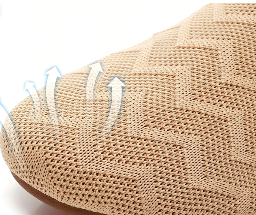Breathable knit dance shoes with durable rubber sole
