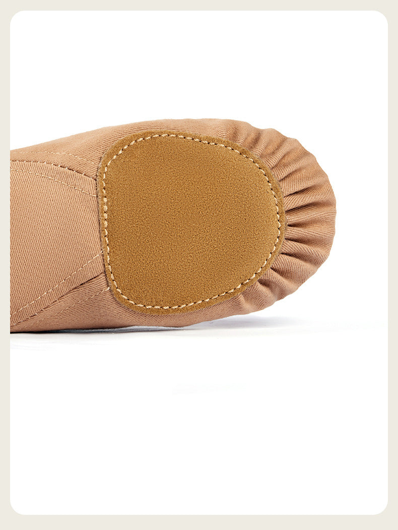 Stretch Canvas Jazz Dance Shoes for Women - 1" Low Heel, No-Tie Slip-On, Soft Sole Ballet/Contemporary Practice Shoes  JZ-M-06
