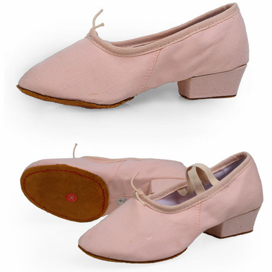 Professional Canvas Ballroom Dance Shoes, Women's Soft Sole 3cm Heel Teacher Performance Shoes with Durable Sole