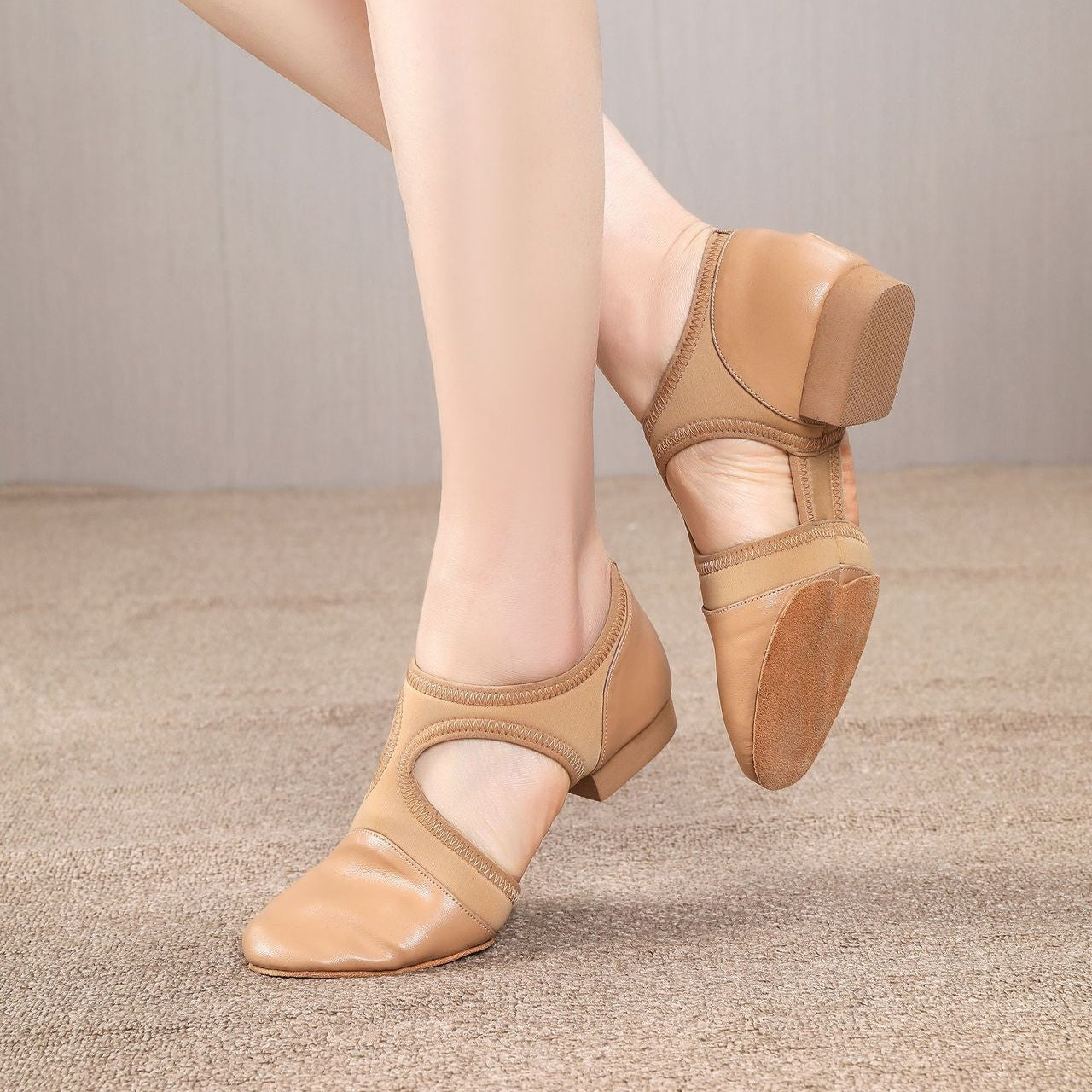 Comfortable low-heel teacher dance shoes for studio training
