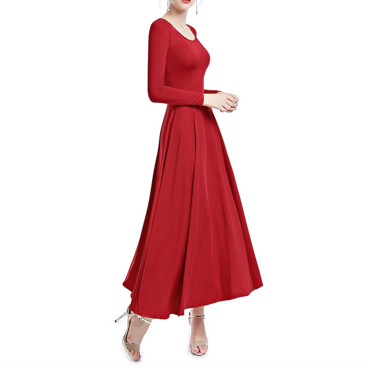 Women's Modest Praise Dance Gown | Long Sleeve Church Choir Dress Praise-LS-P101