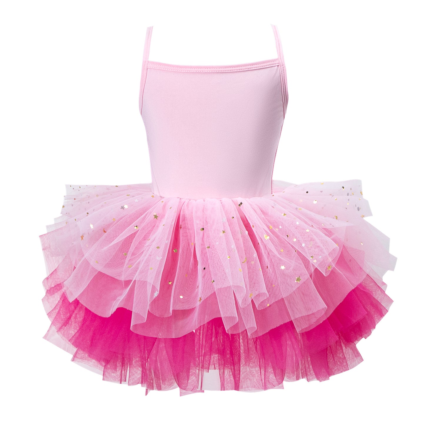 Kids Spaghetti Strap Ballet Tutu Dress for Girls, Soft Stretchy Dancewear for Dance Class, Recital & Performance