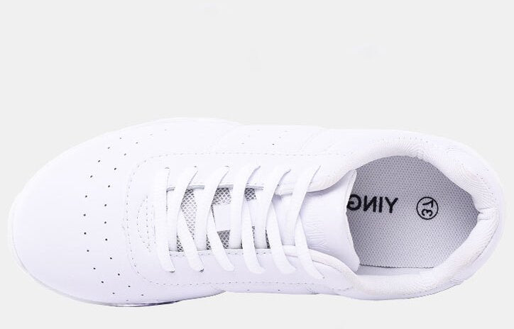 Women's Lightweight Cheerleading Shoes, White Aerobic Dance Sneakers CL-01