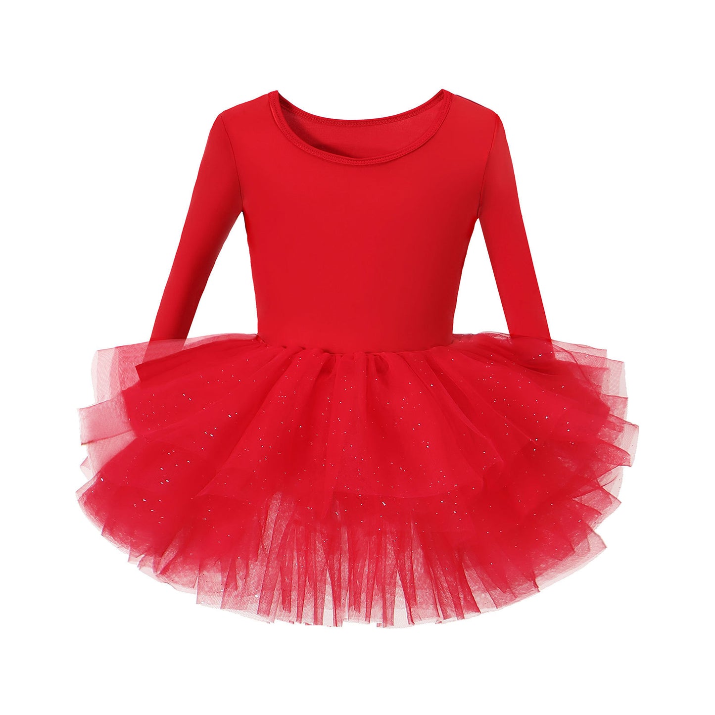 Girls Long Sleeve Sparkle Ballet Tutu Dress, Tulle Dance Leotard for Toddler